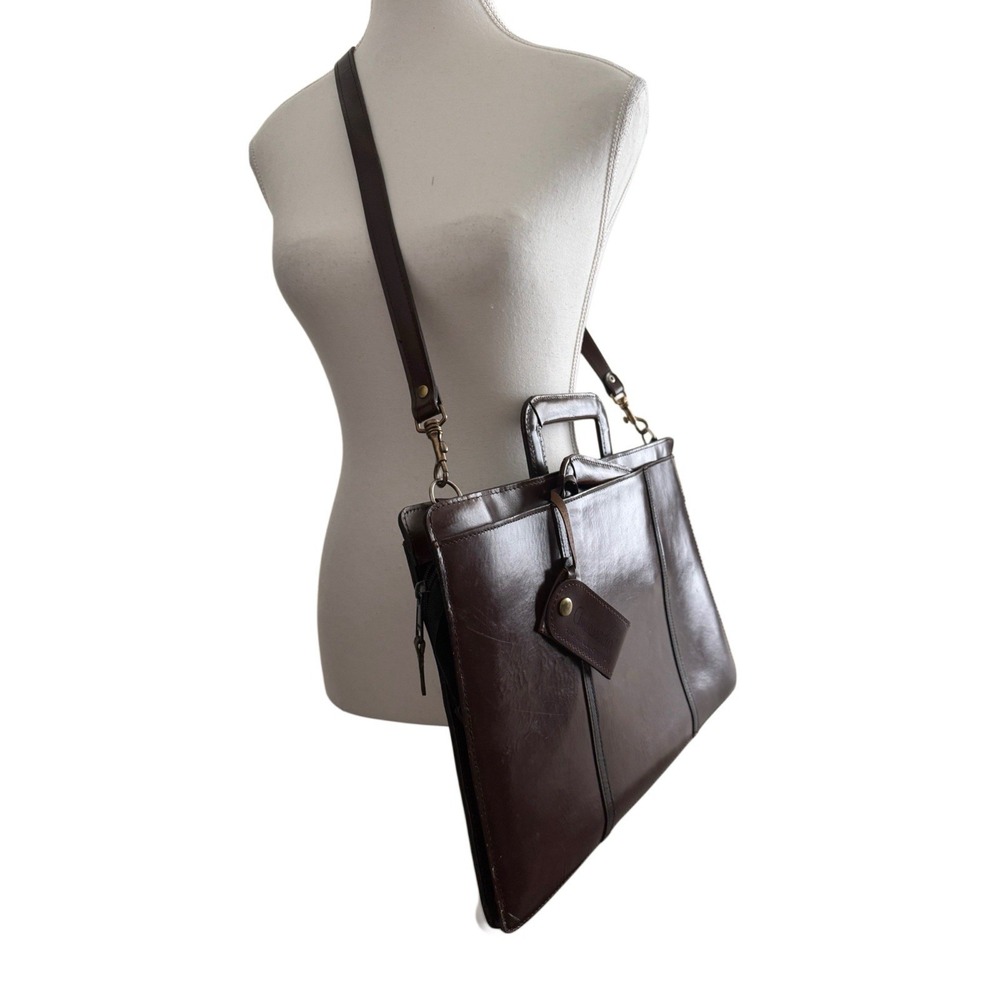Ambassador VTG 70s Brown Top Grain Leather Briefcase Messenger Bag RARE